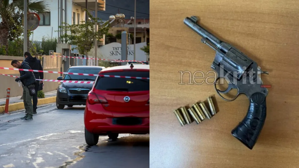 Το σημείο όπου πυροβολήθηκε ο 20χρονος από τον 54χρονο και το φονικό όπλο