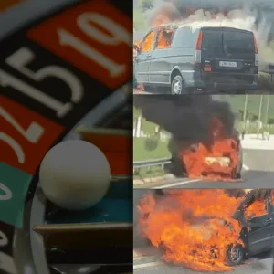 Εργαζόμενοι στο Καζίνο Θράκης κινδύνευσαν κατά την επιστροφή τους από την εργασία τους. Kαρέ-καρέ η φωτιά στο βαν