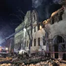 Συντρίμμια στο Χάρκοβο μετά από ρωσική πυραυλική επίθεση