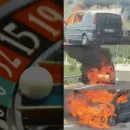 Εργαζόμενοι στο Καζίνο Θράκης κινδύνευσαν κατά την επιστροφή τους από την εργασία τους. Kαρέ-καρέ η φωτιά στο βαν