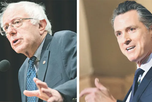 bernie santers - gavin newsome