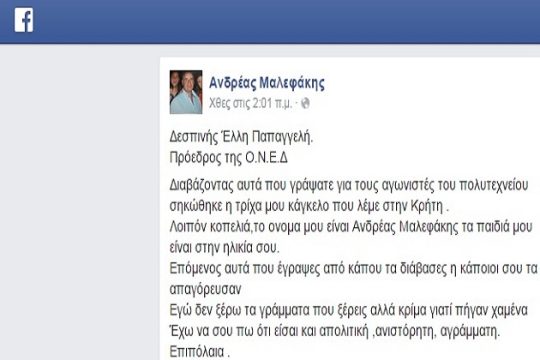 «Κοπελιά άκου»: Το συγκλονιστικό μήνυμα του Χανιώτη οικοδόμου στην Έλλη Παπαγγελή