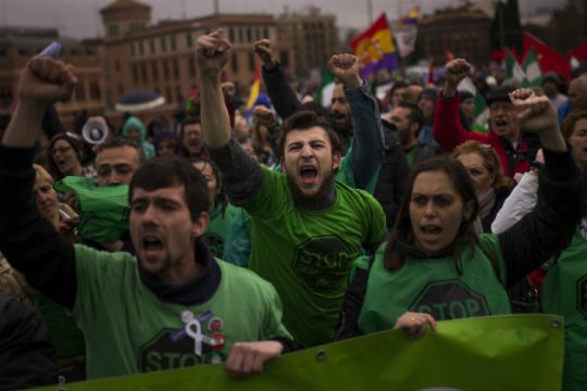Μαζική διαδήλωση κατά της λιτότητας στη Μαδρίτη