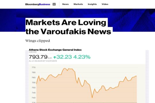 «Πανηγυρίζει» το Bloomberg εξ’ ονόματος των αγορών
