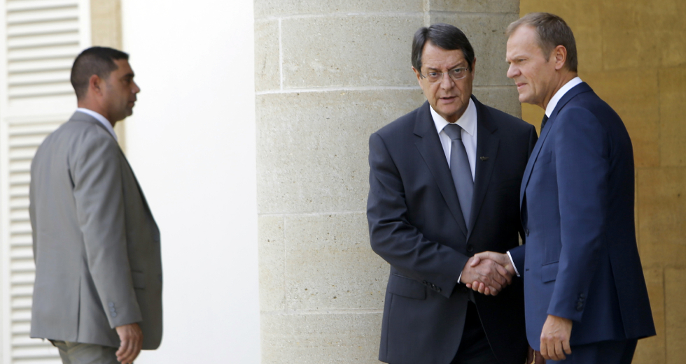 Ευρύ φάσμα θεμάτων συζήτησαν Αναστασιάδης και Τουσκ
