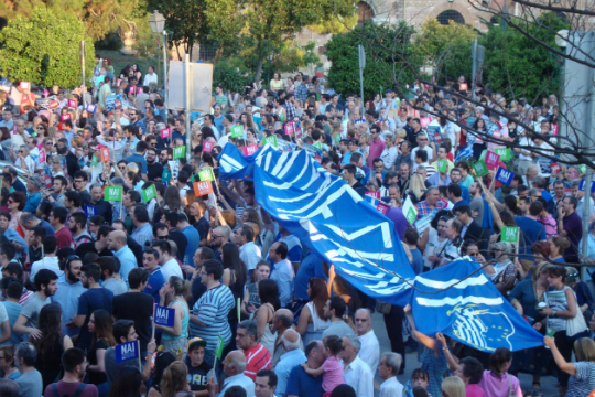 Παρέμβαση αντιεξουσιαστών στους «Μένουμε Ευρώπη» της Θεσσαλονίκης