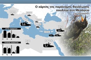 25 εκατ. πουλιά νεκρά καθε χρόνο στη Μεσόγειο