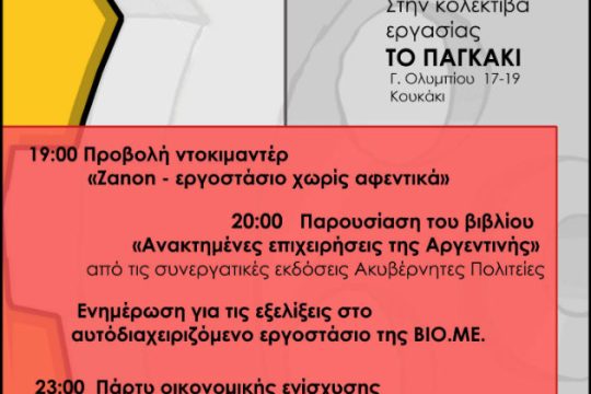 Eκδηλώσεις οικονομικής στήριξης της ΒΙΟ.ΜΕ.
