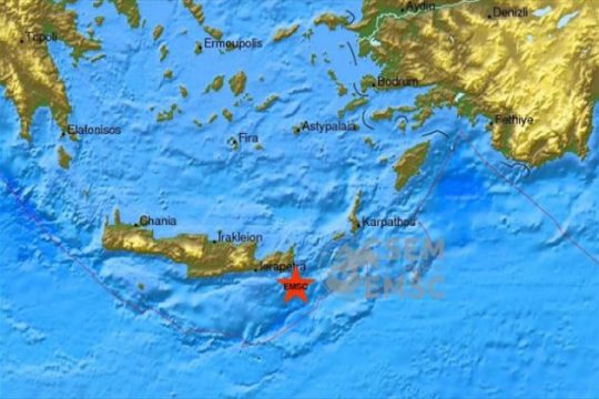 Σεισμική δόνηση 5,5 Ρίχτερ στην Κρήτη