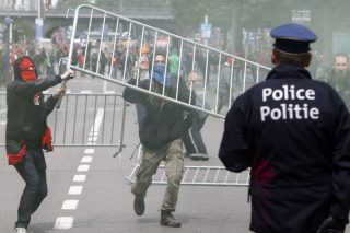 Μαζική πορεία με επεισόδια και στο Βέλγιο