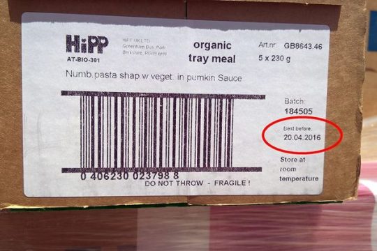 Ανθρωπιστική βοήθεια με ληγμένες παιδικές τροφές