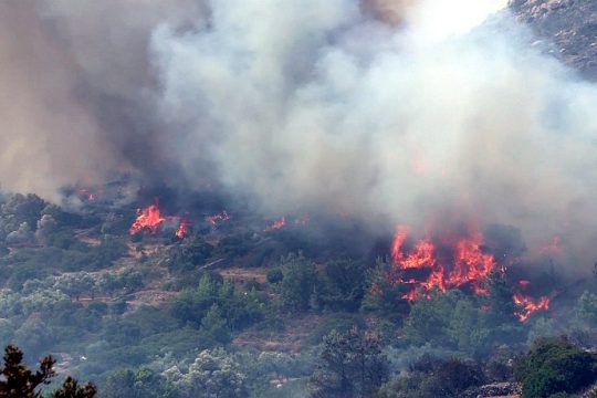 Απίστευτες καταστροφές από τη φωτιά στη Χίο