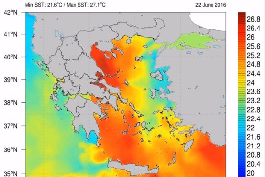 Η θερμοκρασία της θάλασσας το καλοκαίρι του 2016 [Βίντεο]