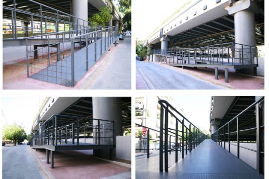 Ράμπα ειδικών προδιαγραφών στην πεζογέφυρα του Κηφισού