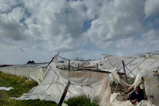 Καταστροφές στην Μεσαρά από τον ανεμοστρόβιλο