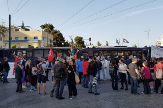 Διαμαρτυρία για τους Παλαιστίνιους κρατουμένους στην ισραηλινή πρεσβεία