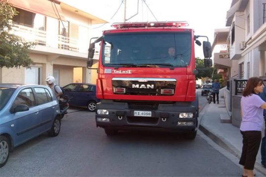 Έκρηξη φιάλης και φωτιά στα Χανιά