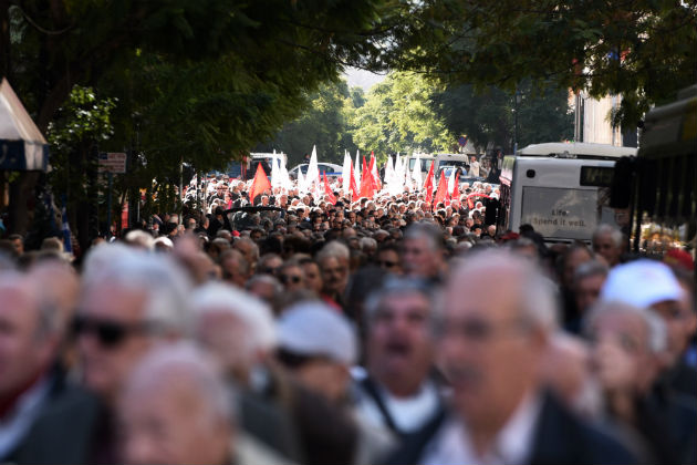 «Πρόβα» συνταξιούχων για το πανελλαδικό συλλαλητήριο