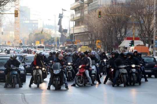 Μοτοπορεία διαμαρτυρίας ενάντια στο συλλαλητήριο για τη Μακεδονία