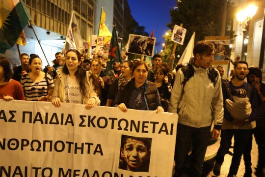 Πορεία αλληλεγγύης στους Κούρδους στην Αθήνα
