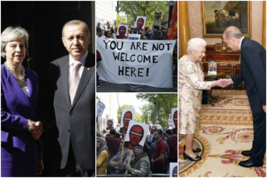 Ο Ερντογάν στο Λονδίνο εν μέσω διαδηλώσεων και επεισοδίων