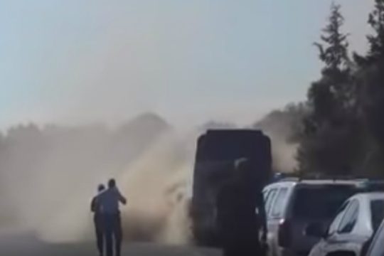 Λασίθι: Φωτιά σε τουριστικό λεωφορείο στην Εθνική Οδό