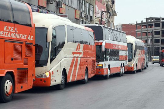 Φωτιά σε λεωφορείο του ΚΤΕΛ Θεσσαλονίκης