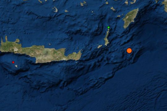 Σεισμός νοτιοανατολικά της Καρπάθου