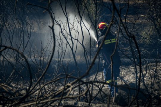Σε ύφεση η πυρκαγιά στον Μαραθώνα