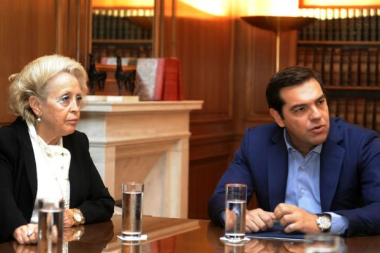 Συνάντηση του Αλέξη Τσίπρα με τη Βασιλική Θάνου