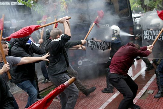 Επεισόδια στη λήξη της φοιτητικής πορείας