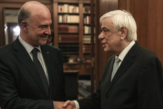 Ευχαριστίες Παυλόπουλου προς Μοσκοβισί για τη στήριξη στην Ελλάδα