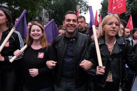 Τσίπρας, Κουτσούμπας και Βαρουφάκης στην πορεία του Πολυτεχνείου