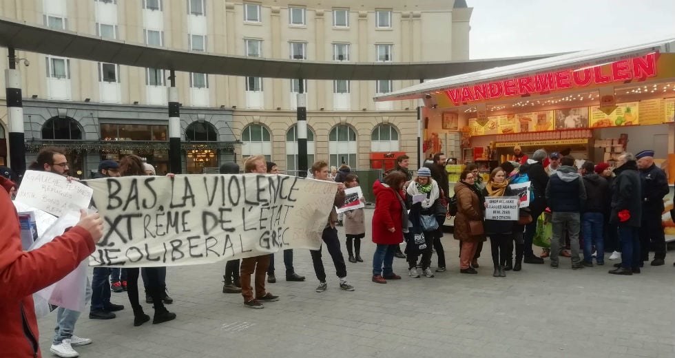 Κινητοποίηση στις Βρυξέλλες κατά της αστυνομικής καταστολής στην Ελλάδα
