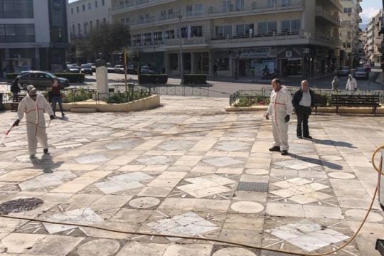 Κορονοϊός: Ξεκίνησε η απολύμανση δημόσιων χώρων στην Κρήτη