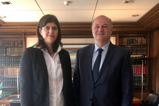 Συνάντηση Κ. Τσιάρα με την Ευρωπαία Γενική Εισαγγελέα