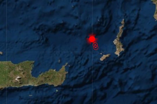 Τρίτος σεισμός πάνω από 4 Ρίχτερ μέσα σε λίγες ώρες ανοιχτά της Κάσου