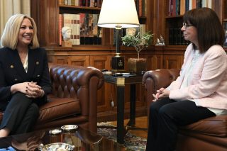 Εθνική γραμμή με συμβούλιο πολιτικών αρχηγών