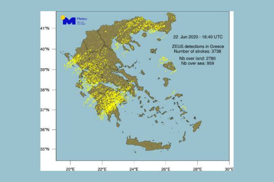 Περίπου 3700 κεραυνοί σε λίγες μόνο ώρες