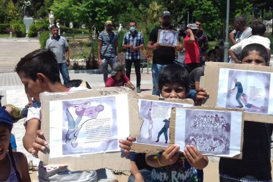 Για τρίτη μέρα διαμαρτύρονται πρόσφυγες στη Χίο 