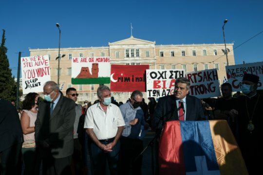 Διαμαρτυρία Αρμένιων στο Σύνταγμα για το Ναγκόρνο Καραμπάχ