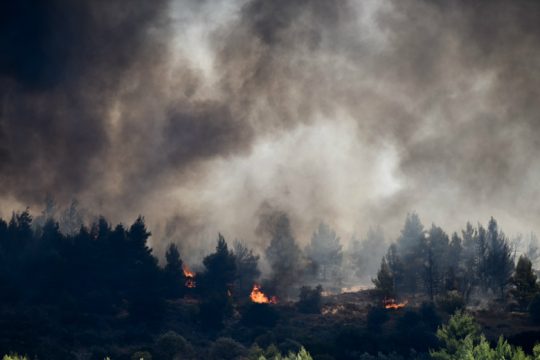 Δύσκολη νύχτα σε Πελοπόννησο και Άνδρο εξαιτίας των πύρινων μετώπων