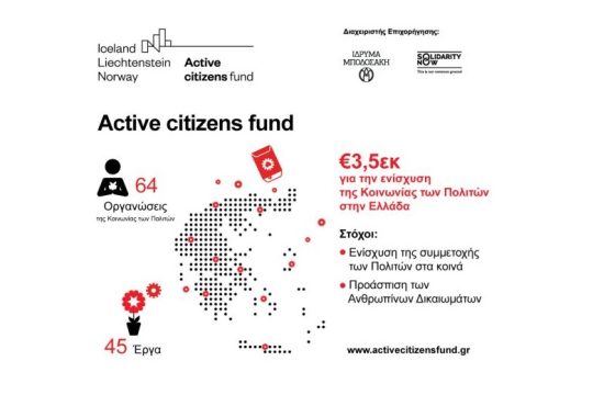 3,5εκ στην Κοινωνία των Πολιτών από το πρόγραμμα Active citizens fund των EEA grants
