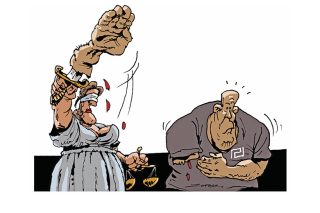 Σκίτσο της «Εφ.Συν.» [Π. Ζερβός 12.10.2020]