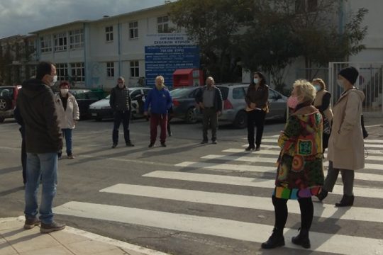 Παράσταση διαμαρτυρίας των πληγέντων από την κακοκαιρία στη Χερσόνησο