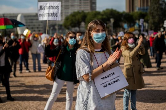 Διαμαρτυρία των γιατρών στη Μαδρίτη