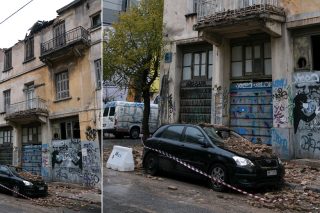 Ζημιές σε αυτοκίνητα από ακόμα μία κατάρρευση κτιρίου στο κέντρο της Αθήνας