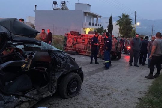 Θανατηφόρο τροχαίο στις Μοίρες – Νεκρή μια 37χρονη και η τρίχρονη κόρη της