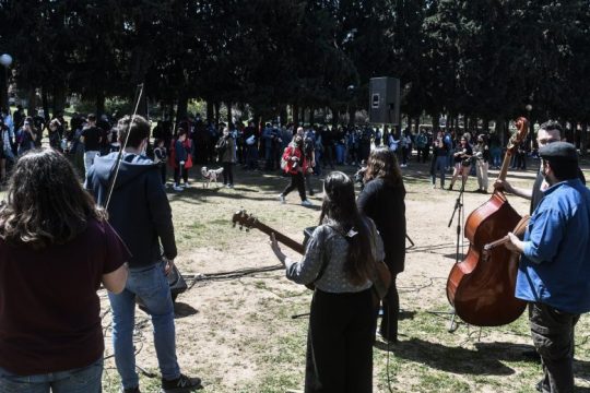 Διαμαρτυρία φοιτητών μετά μουσικής