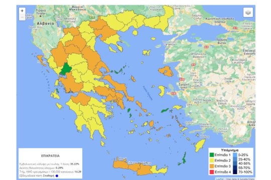 Ο νέος επιδημιολογικός χάρτης της χώρας: Πώς λειτουργεί, ποια στοιχεία περιλαμβάνει